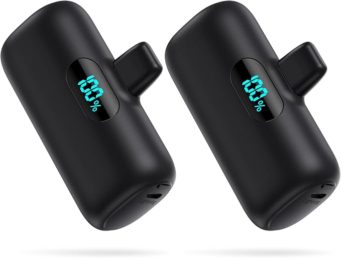 [2-Pack]Small Portable Charger for iPhone 5000mAh, PD Fast Charging Power Bank,Mini Battery Pack Portable Phone Charger Travel Essentials for iPhone 14/14 Pro Max/13/13 Pro/12 Pro/11/XS/XR/X/8/7/6/SE