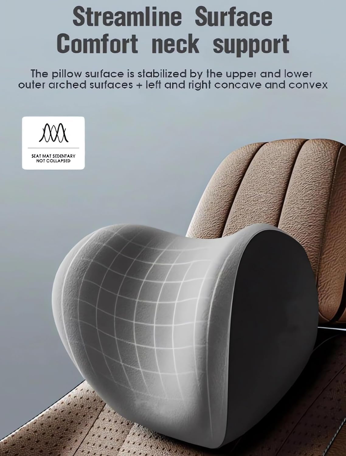 Car Headrest & Lumbar Support Cushion, 2025 New Ergonomic Comfort Memory Foam Car Seat Headrest & Head Neck Back Rest and Cushion Lumbar Support Pillow Cushion Set for Car Driver Driving Seat (Black)