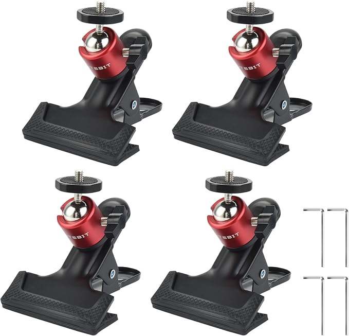 UTEBIT Camera Clamp Mount Tripod Camera Clip 360 Degree Swivel Webcam Mount