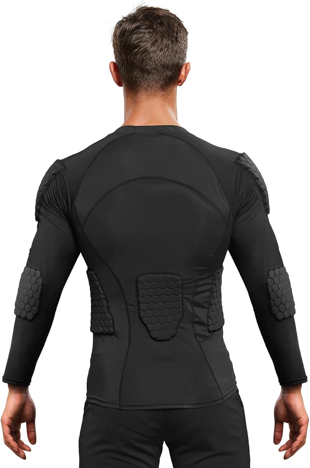 Zicac Men's Compression Rash Guard - Shock-Absorbing Protective Shirt for Soccer & Basketball