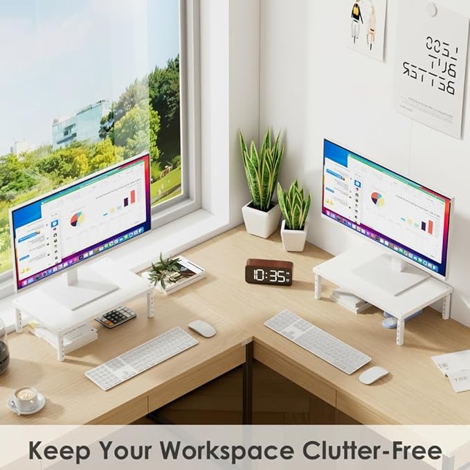 OPNICE Monitor Stand Riser for Desk, Adjustable Computer & Laptop Stand