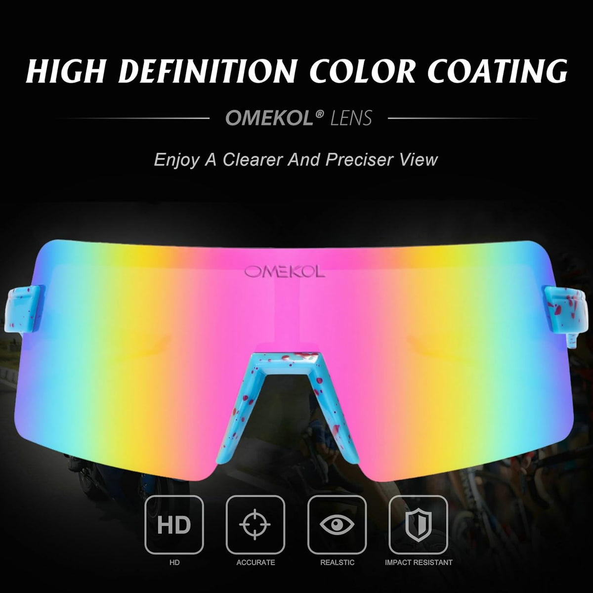 OMEKOL Polarized Sunglasses for Men and Women - UV400 Outdoor Sports Eyewear | Two Sizes Available