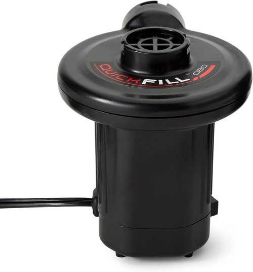 Intex 66619E Electric Air Pump - Quick Fill 120 Volt with 3 Nozzles | Compact & Versatile, Black