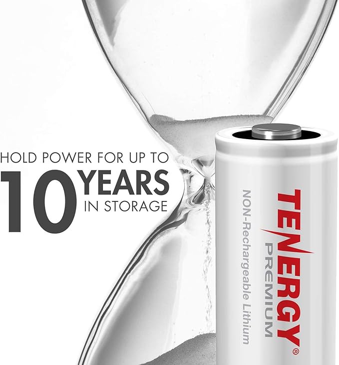 Tenergy Premium 16 Pack NonRechargeable CR123A 3V Lithium Battery, 1600mAh