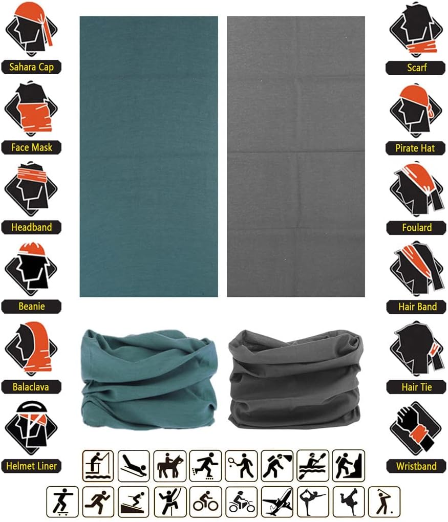 VANCROWN Headband Neck Gaiter - Versatile Face Mask & Magic Scarf for Men and Women