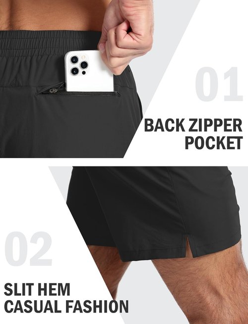 Aolesy Men's Running Shorts - Quick Dry Athletic Gym Shorts with Pockets | 5''/7'' Sizes