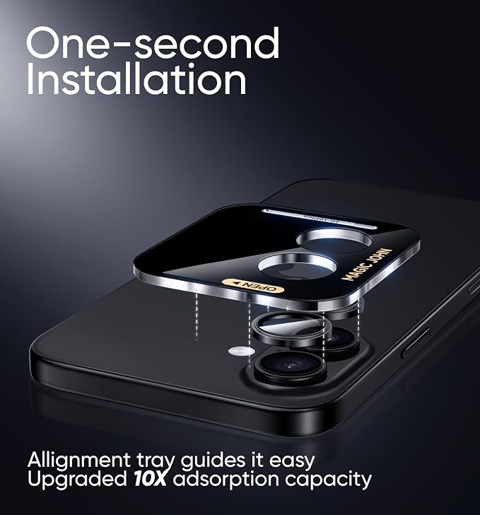 MAGIC JOHN for iPhone 16Plus/16 Camera Lens Protector 9H Aerospace Tempered