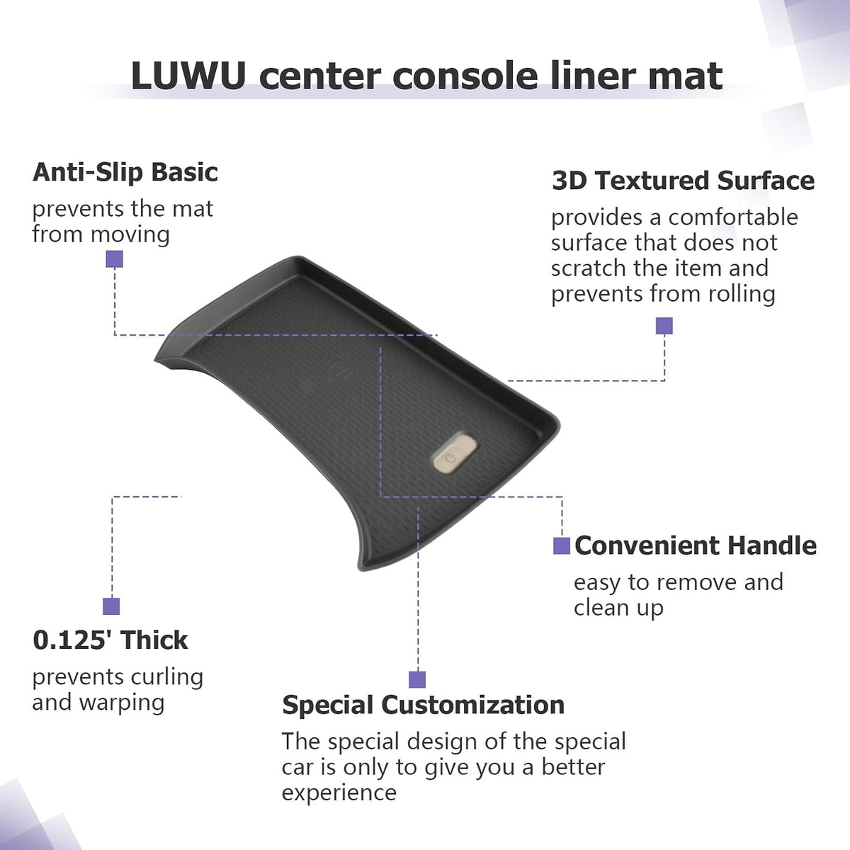 LUWU 2026 Crosstrek Wireless Charging Anti-Slip Mat Compatible with 2024 2025 2026 Crosstrek Accessories Silicone Protective Pad Liner Protective Pad Center Console Phone Charger Liner Mat Black