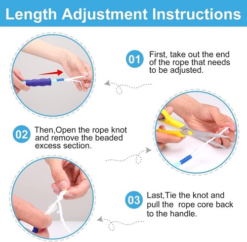GRAWUN Jump Rope - Adjustable Soft Beaded Skipping Rope for Kids & Adults | Tangle-Free Design