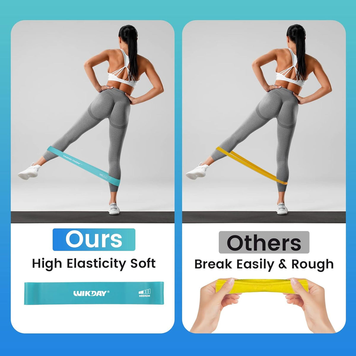 WIKDAY Resistance Bands - Versatile Workout Loop Bands Set for Men & Women | 5-Piece for Stretching & Crossfit
