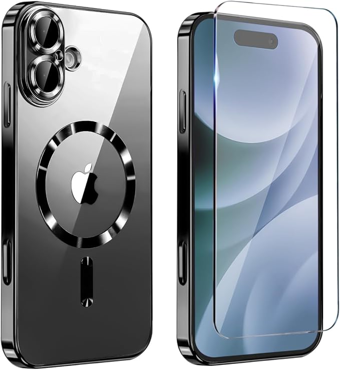 Magnetic Glossy Case for iPhone 17, iPhone17 Phone Case Slim Clear Luxury