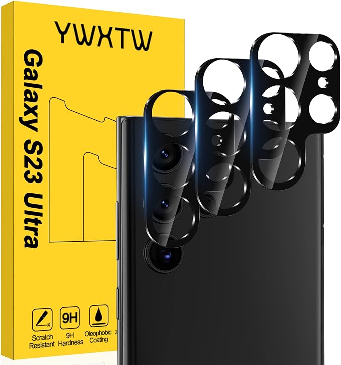 YWXTW 3 Pack for Samsung Galaxy S23 Ultra Camera Lens Protector, 9H Tempered