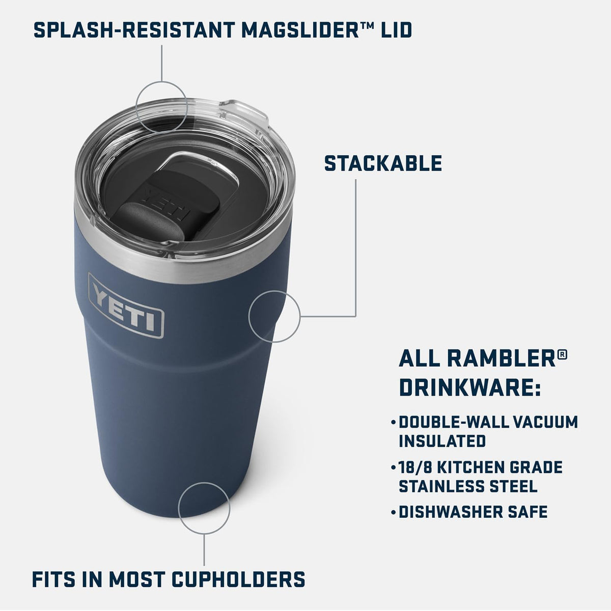 YETI Rambler 30 oz Stainless Steel Tumbler - Vacuum Insulated with MagSlider Lid for Ultimate Durability