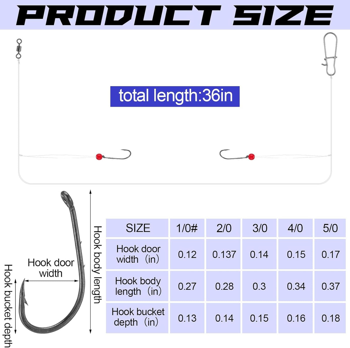 Skiennix Saltwater Fishing Rigs - 10 Pcs Nylon Leader Hooks Tackle Kit for Bass & Grouper Fishing