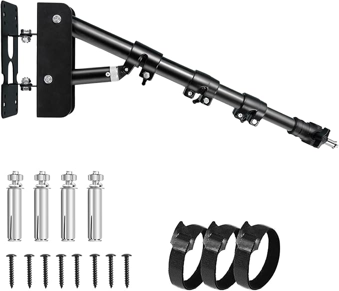 EMART Ring Light Wall Mount Boom Arm, Adjustable 42in/106cm Mounted Overhead