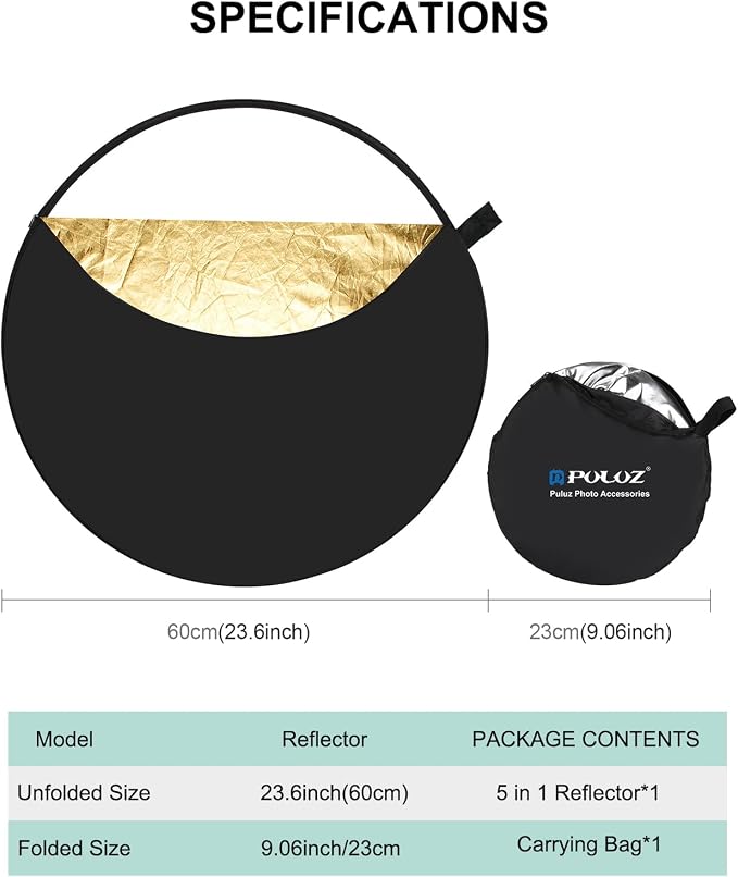PULUZ 5-in-1 Collapsible Reflector