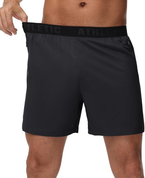 GymBrave Men's 5-Inch Athletic Running Shorts - Lightweight, Quick-Dry with Zipper Pockets