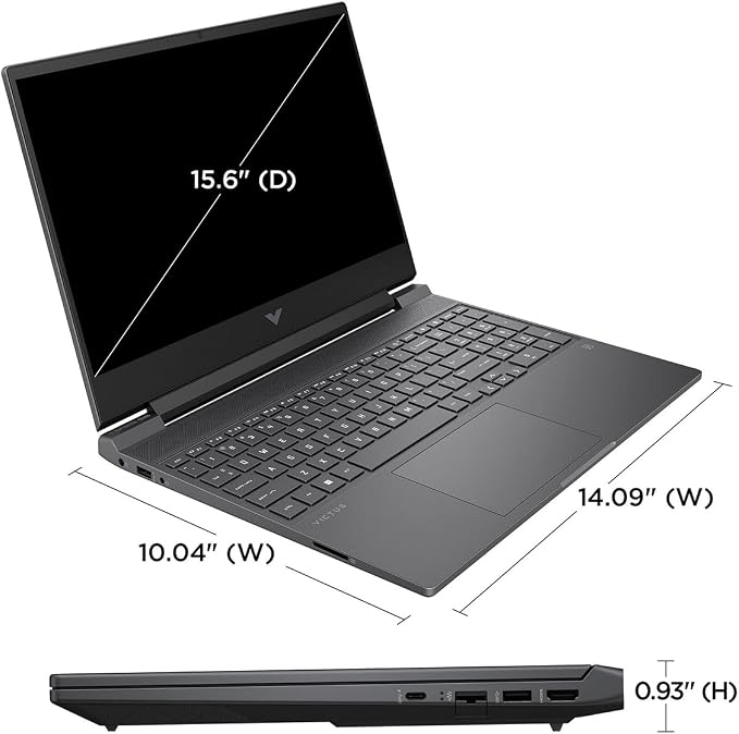 HP Victus 15 Gaming Laptop, 15.6" FHD 144Hz Display, AMD Ryzen 5 7535HS, 16GB DDR5 RAM, 1TB PCIe M.2 SSD, NVIDIA GeForce RTX 2050, HDMI, Webcam, Backlit Keyboard, Wi-Fi 6, Windows 11 Home, Silver
