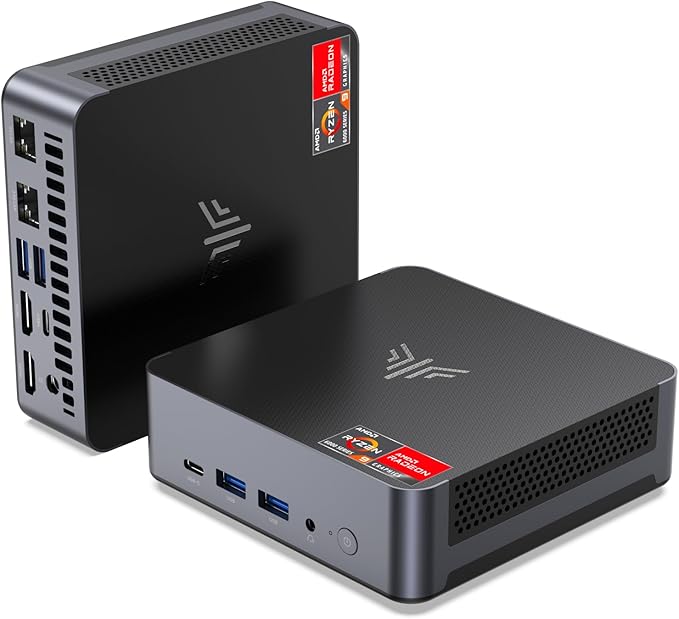 KAMRUI AM21 Mini PC, Ryzen 7 8745HS, 16GB DDR5 RAM, 1TB NVMe SSD | 8-Core 16-Thread, Up to 4.9GHz, Radeon 780M Graphics, USB4, Quad 4K Display, Dual LAN, WiFi 6