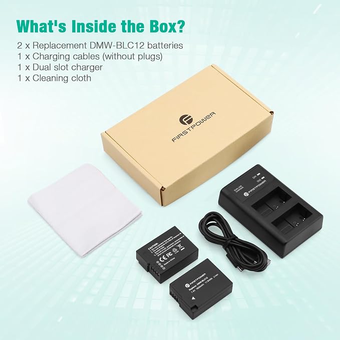 FirstPower DMW-BLC12 DMW-BLC12PP Battery and Dual Slot Charger