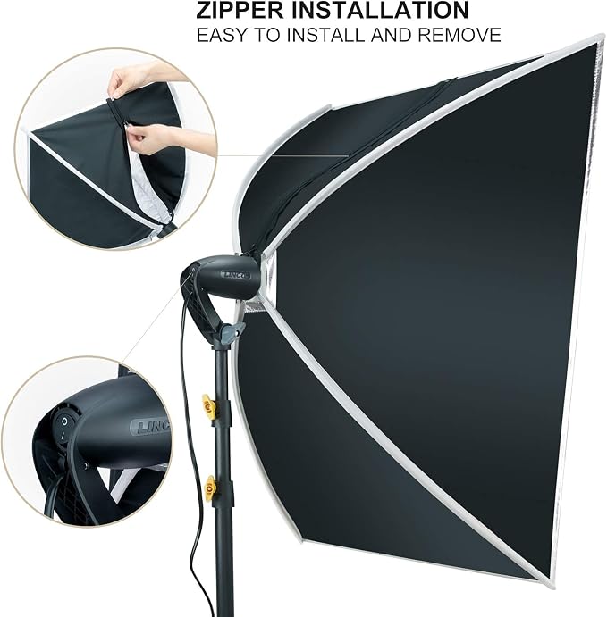 LINCO LED Softbox Photography Lighting Kit 20"x28" Professional Photography