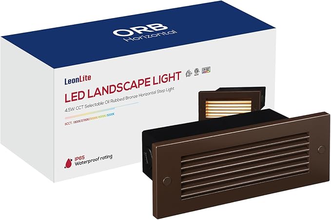 LEONLITE Update 5CCT LED Step Lights 120V-277V, Dimmable 4.5W 300LM Anti-Glare LED Deck Steps Stair Lights Outdoor, 1800K2700K3000K4000K5000K, CRI 90 & ETL, IP65 Waterproof, Oil Rubbed Bronze