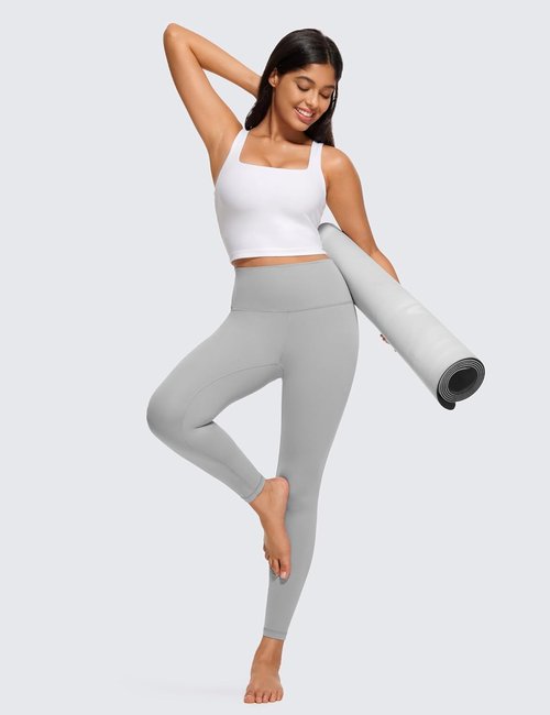 CRZ YOGA Butterluxe Crop Tank Top for Women - Padded Longline Sports Bra | Comfortable Yoga Camisole