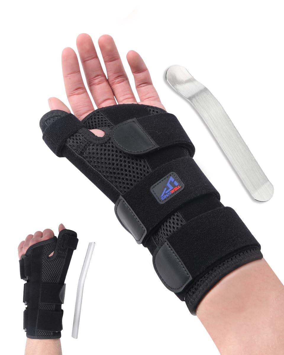 Skiennix Wrist Brace - Thumb Spica Splint Support for Carpal Tunnel & Arthritis Pain | Medium Left Hand