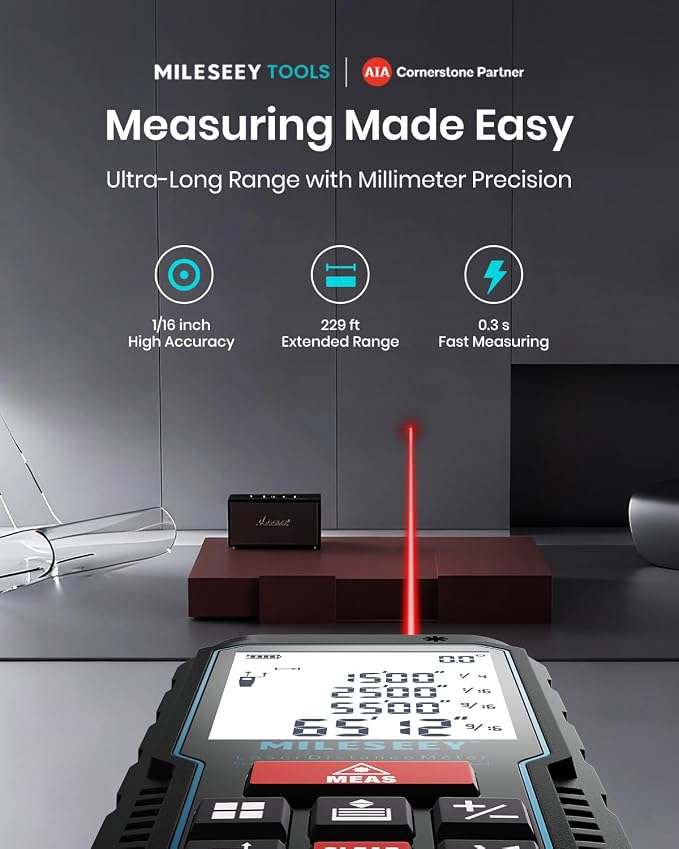 Laser Measure Device, MiLESEEY 229ft Digital Laser Tape Measure