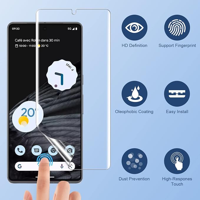 LK 2 Pack for Google Pixel 7 Pro Screen Protector 6.7-inch + 2 Pack Lens