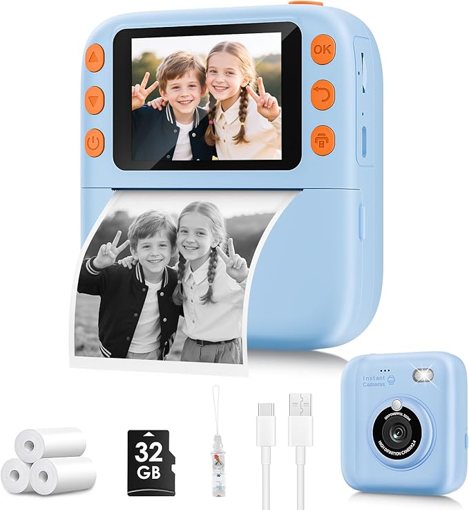 Instant Print Camera for Kids, Christmas Birthday Gifts for Girls Boys