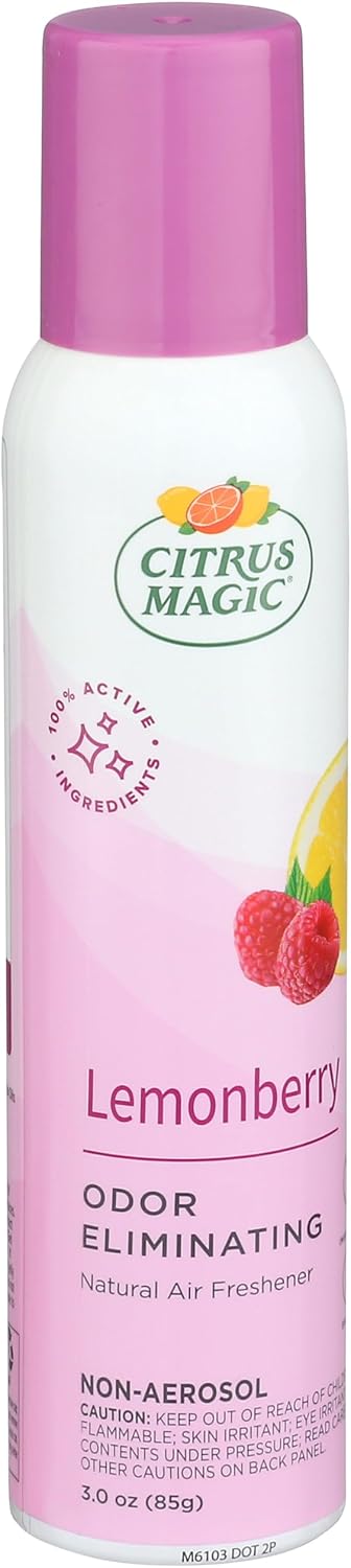 Citrus Magic Natural Odor Eliminating Air Freshener Spray, Lemonberry, 3-Ounce