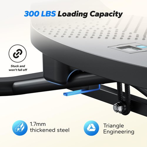 MERACH Balance Board for Adults, Rocking Stepper with Resistance Bands, Portable Wobble Board Featuring LCD Monitor, 300 lbs Capacity Ski Twister Trainer for Full Body Workout at Home Gym