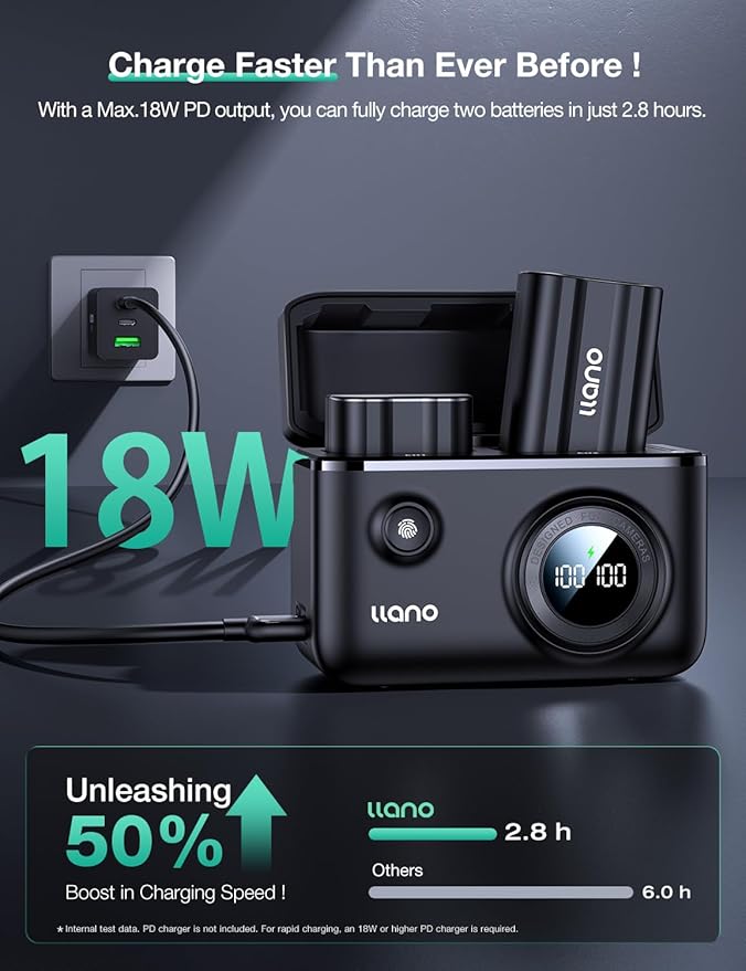 llano CS2 EN-EL15c EN-EL15b Camera Battery Charger