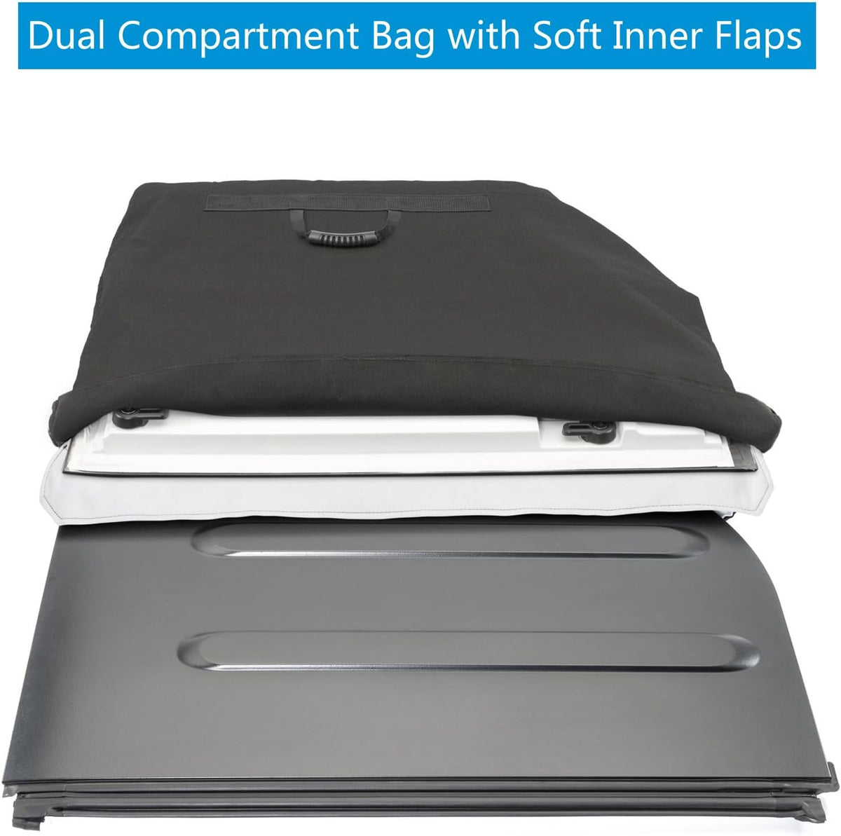 Wrangler Hard Top Freedom Panel Storage Bag,Hardtop Roof Panel Storage Case for Jeep Wrangler JK JL 2/4Dr 2007-2024,Dual Compartment Bag with Soft Inner Flaps