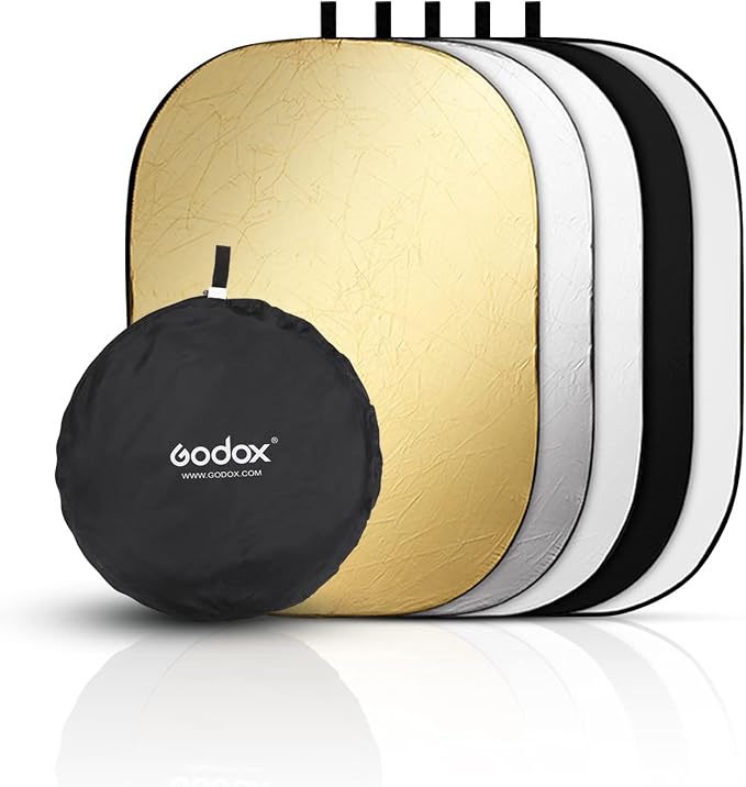Godox 40"x60"/100x150cm Collapsible Photography Light Reflector, 5-in-1 Oval