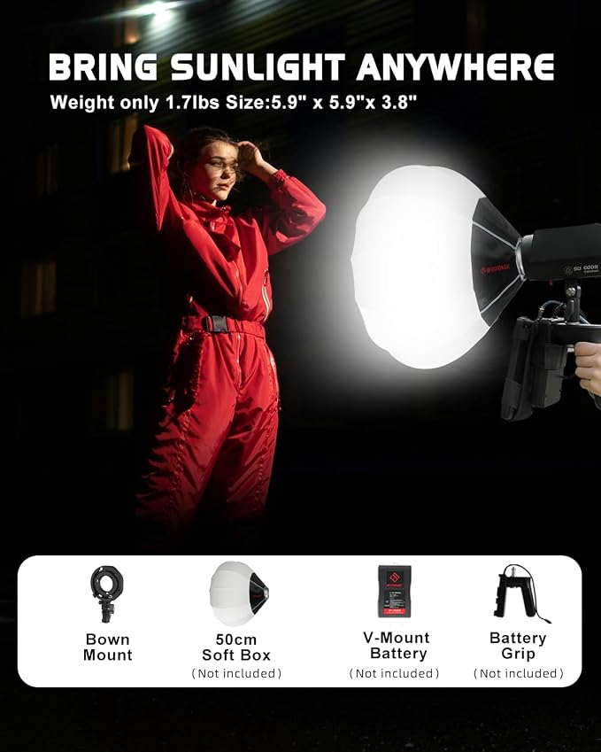 IFOOTAGE LED Video Light SL1 60DN, 5600K Daylight Photography Lighting
