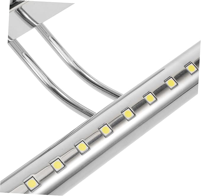 Silver LED Bathroom Mirror Light Fixture Waterproof Anti-Fog Wall Lamp for Vanity Modern Design Dimmable Function for Makeup and Bathroom Decor
