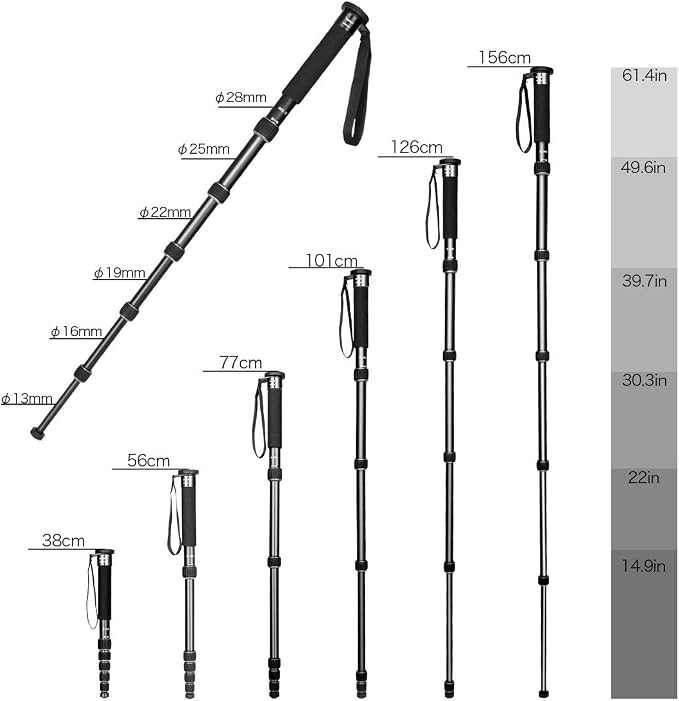 Koolehaoda Camera Monopod 61" Aluminum Portable Photography Unipod Stick