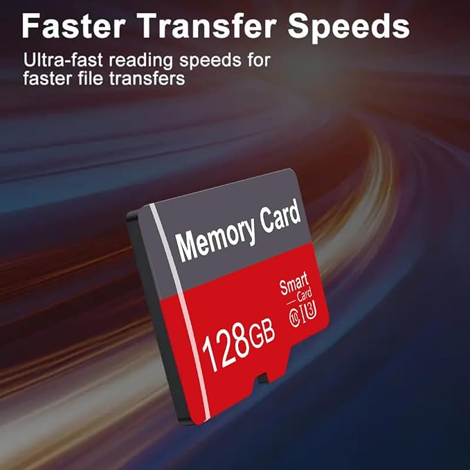 2 Pack Memory Card 128GB with Adapter, High Speed TF Card, UHS-I C10 A1 Memory
