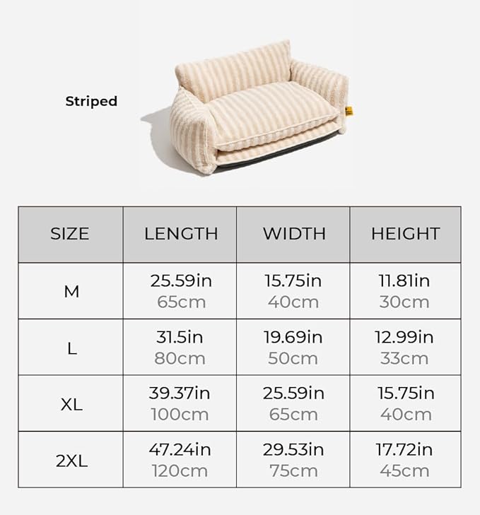 Lazy Holiday Plush Cozy Dog & Cat Sofa Bed, Teddy Velvet Dog Bed, Trendy Striped Faux Lambswool Double Layer Dog & Cat Sofa Bed Dogs Sleeping Mat for Medium Small Dogs & Cats (Pink,M)