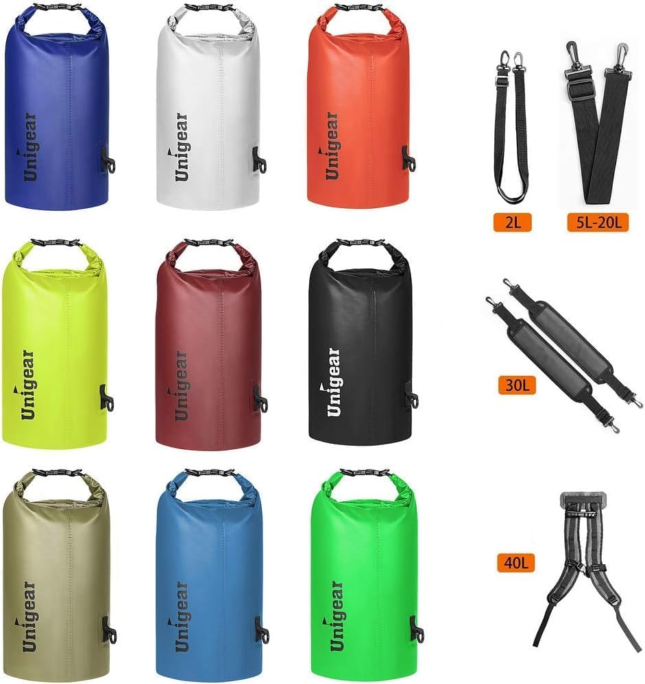 Unigear Waterproof Dry Bag - Lightweight Floating Storage for Kayaking, Boating & Camping | 2L-40L Sizes