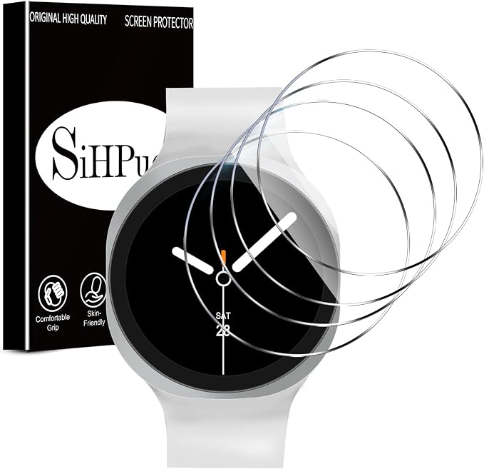 SiHPuoy 4 Pack for Samsung Galaxy Watch 8 Screen Protector 40mm Tempered Glass