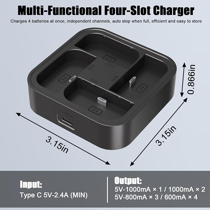 4-Pack 7200mAh for Ring Rechargeable Camera V4 Batteries Replacement