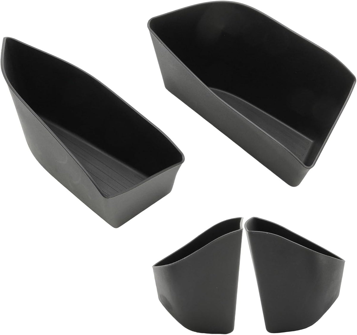 MDEOOSKY 4Pcs Rear Door Side Organizer, TPE Rear Car Door Slot Tray Organizer Black, Replacement for BMW X5 2019-2025