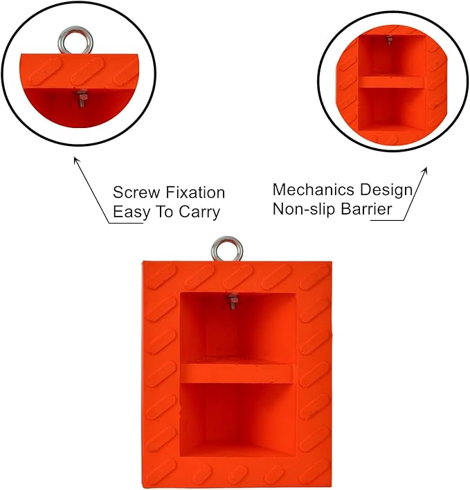 Wheel Chocks, Heavy Duty Wheel Chock with Handle，Rubber Wheel Chocks for Boat Trailers, RV, Truck, Camper, 4 Pack (Orange)