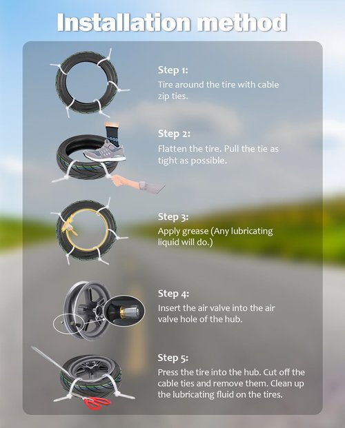 Felixstory 10x2.30-6.5 Tire Vacuum Tubeless Tire, Fit for NIU KQi2 Pro Electric Scooter, Replacement Front Rear Tyre, Non-slip, Explosion Proof 1pc