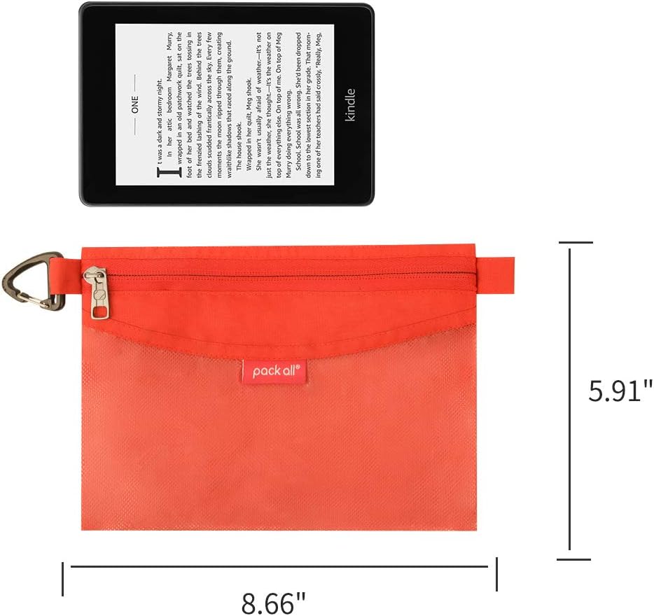 pack all Water-Resistant Zipper Pouch, Mesh Zipper Bag, 8.66"x5.91"