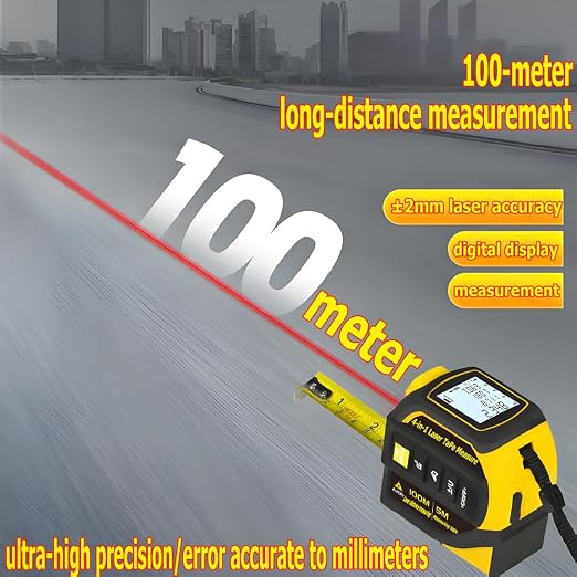 Tape Measure 4-in-1 Laser Digital Measuring Tape & 100m/328ft Laser Distance