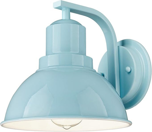 zeyu Blue Wall Mounted Light, Kitchen Wall Light Fixture for Bedroom Dining Room, Metal Dome Shade in Blue Finish, ZY24-1W SF